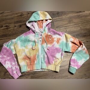 JV by Jack Vanek Colorful Tie-Dye Zip-Up Hoodie